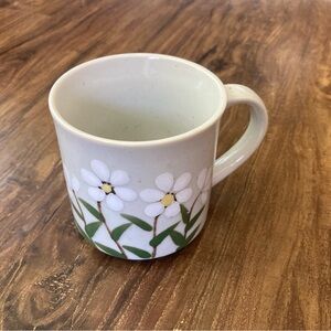 Floral Ceramic Mug with White Daisies